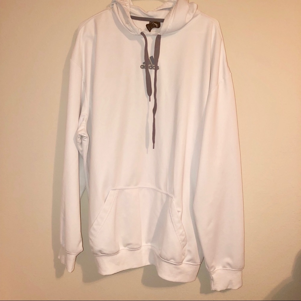 •Adidas• All white hoodie